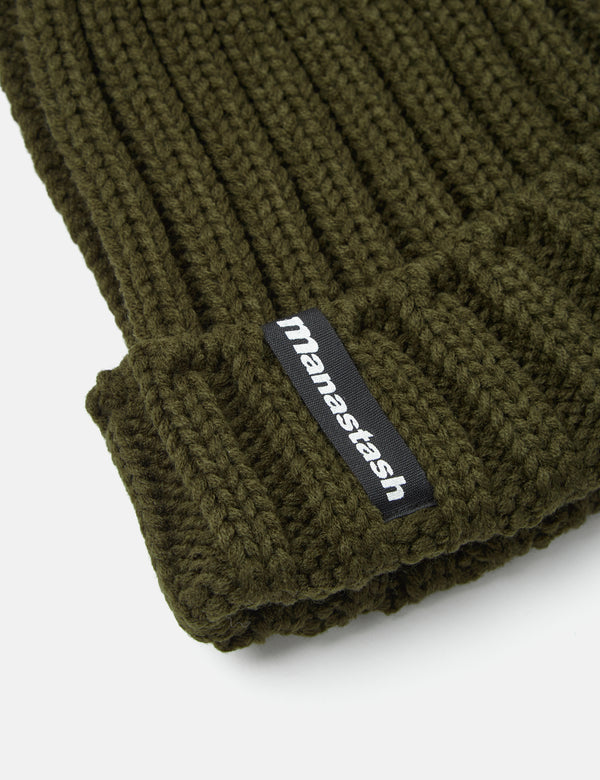 Manastash 90er Logo Beanie II - Dunkelolivgrün