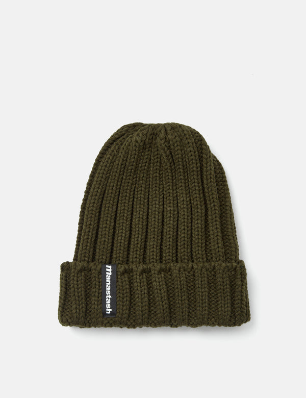 Manastash 90er Logo Beanie II - Dunkelolivgrün