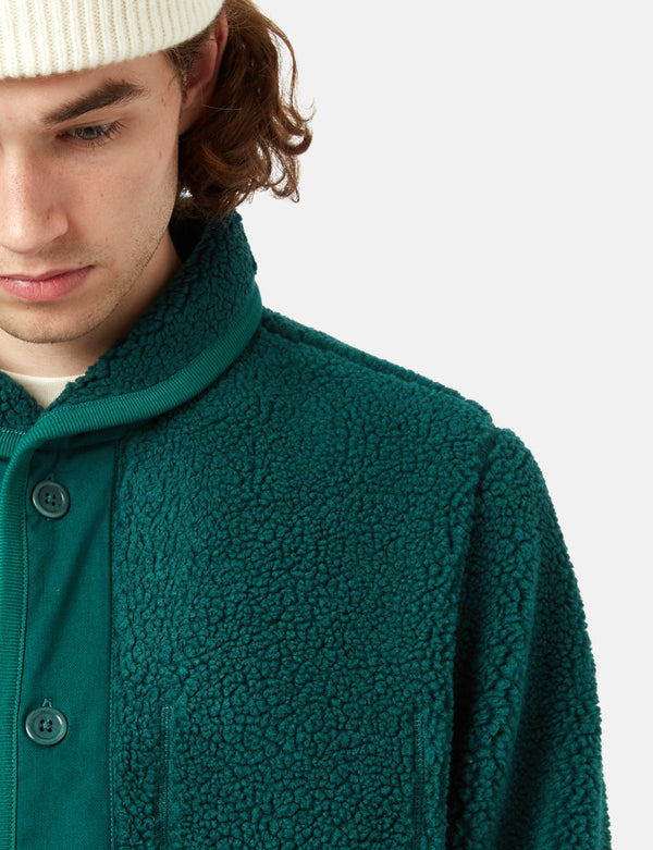 Bhode Shawl Collar Fleece - Bottle Green