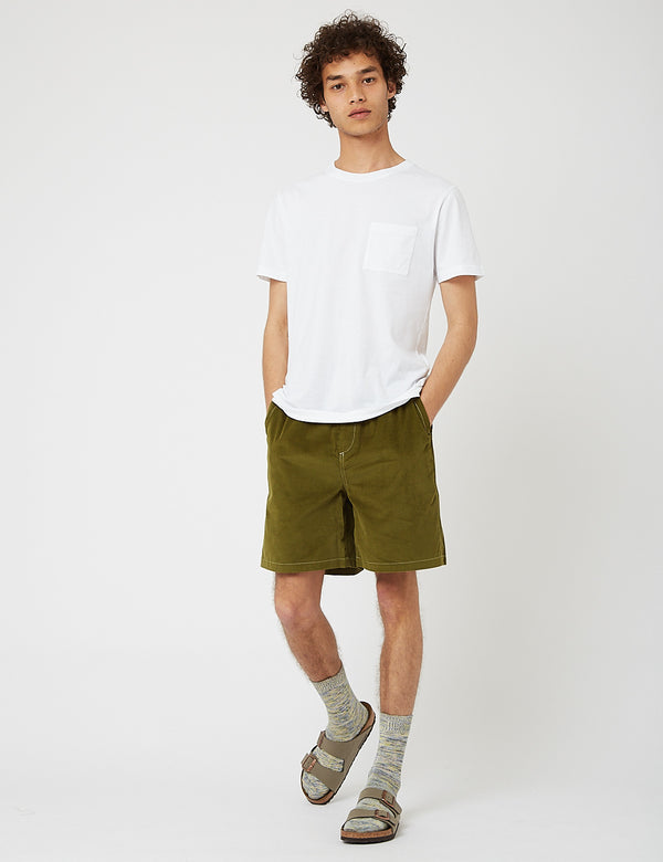 Bhode x Brisbane Moss Cord Shorts (Needle Cord) - Grass Green