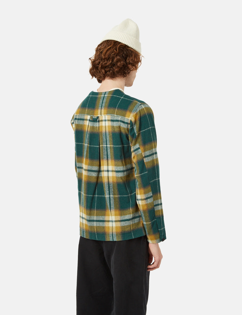 Bhode Japan Cardigan (Plaid) - Grün