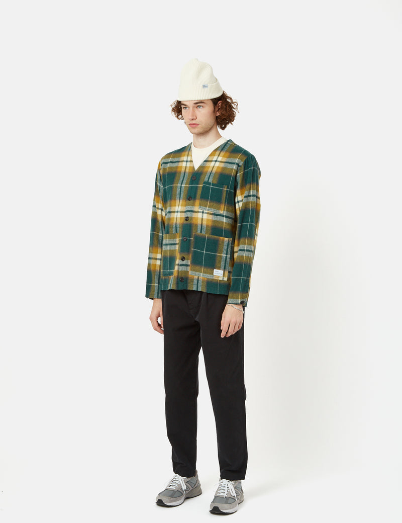 Bhode Japan Cardigan (Plaid) - Grün