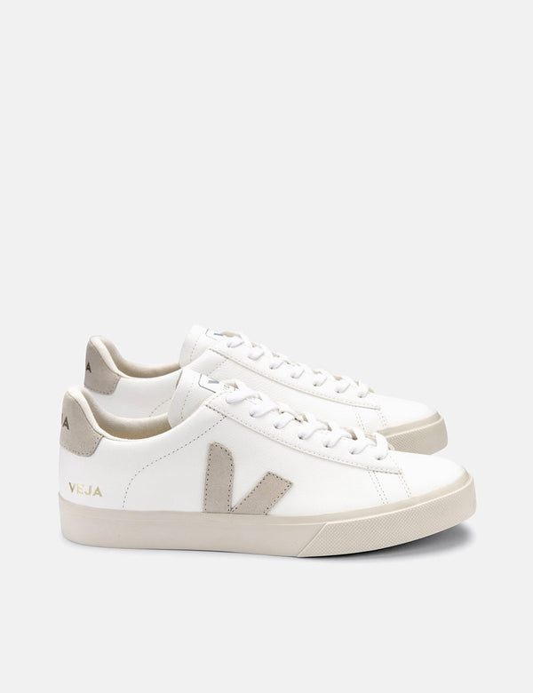 Baskets Veja Campo (Chrome Free) Femme - Extra Blanc/Daim Naturel