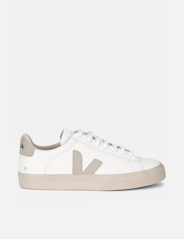 Baskets Veja Campo (Chrome Free) Femme - Extra Blanc/Daim Naturel