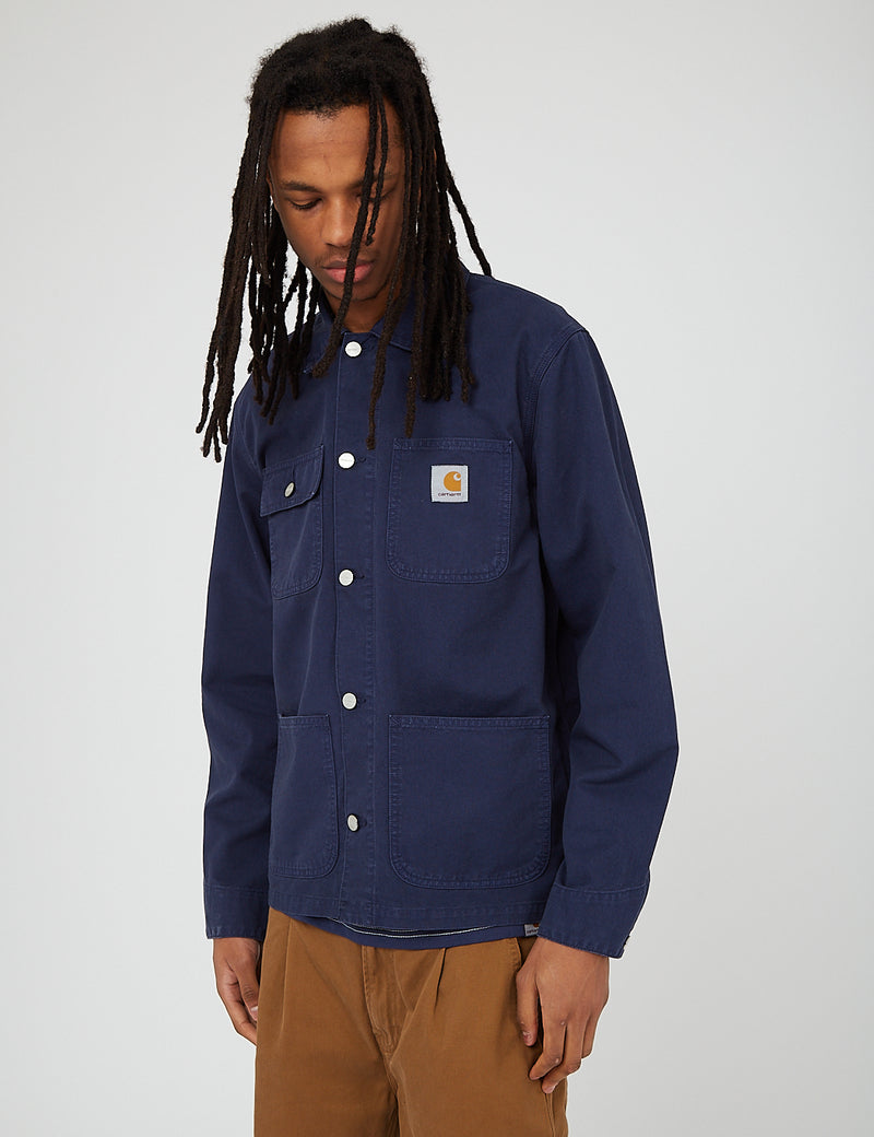 Carhartt-WIP Michigan-Mantel (Cotton Newcomb Drill) - Blau