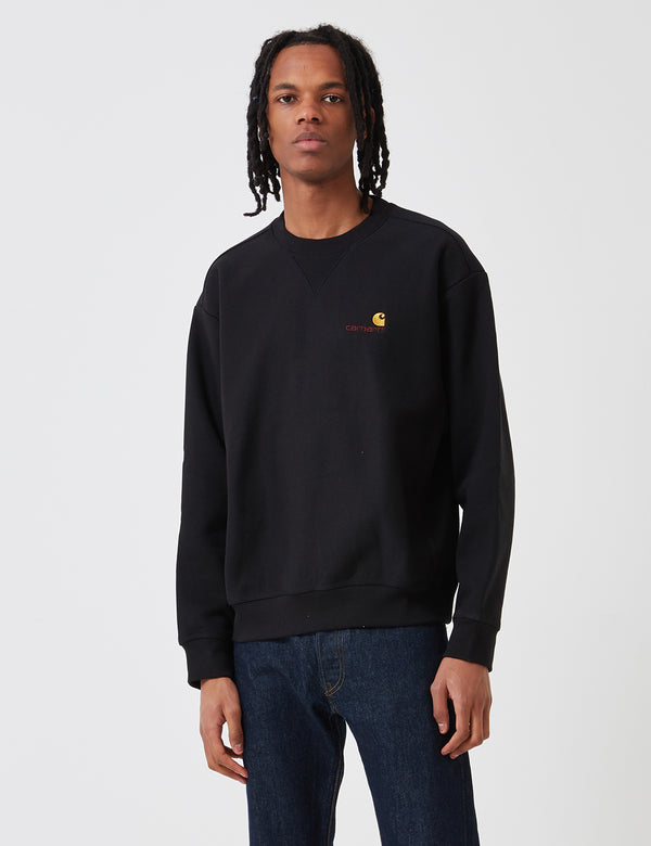 Carhartt-WIP amerikanisches Script Sweatshirt - Schwarz