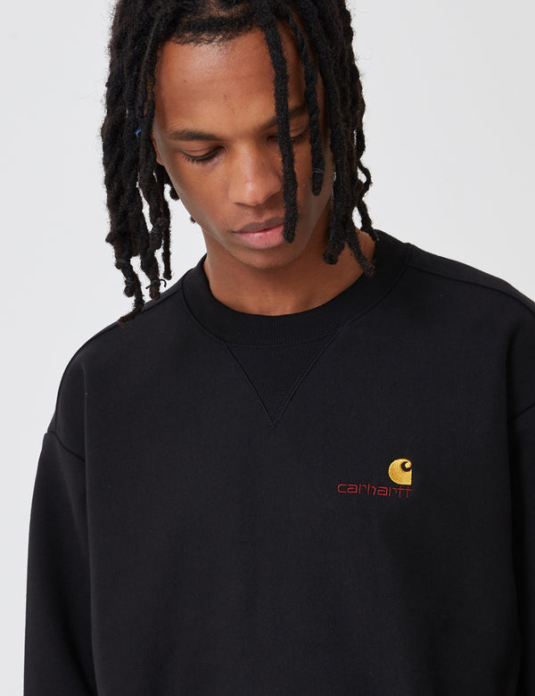 Carhartt-WIP amerikanisches Script Sweatshirt - Schwarz