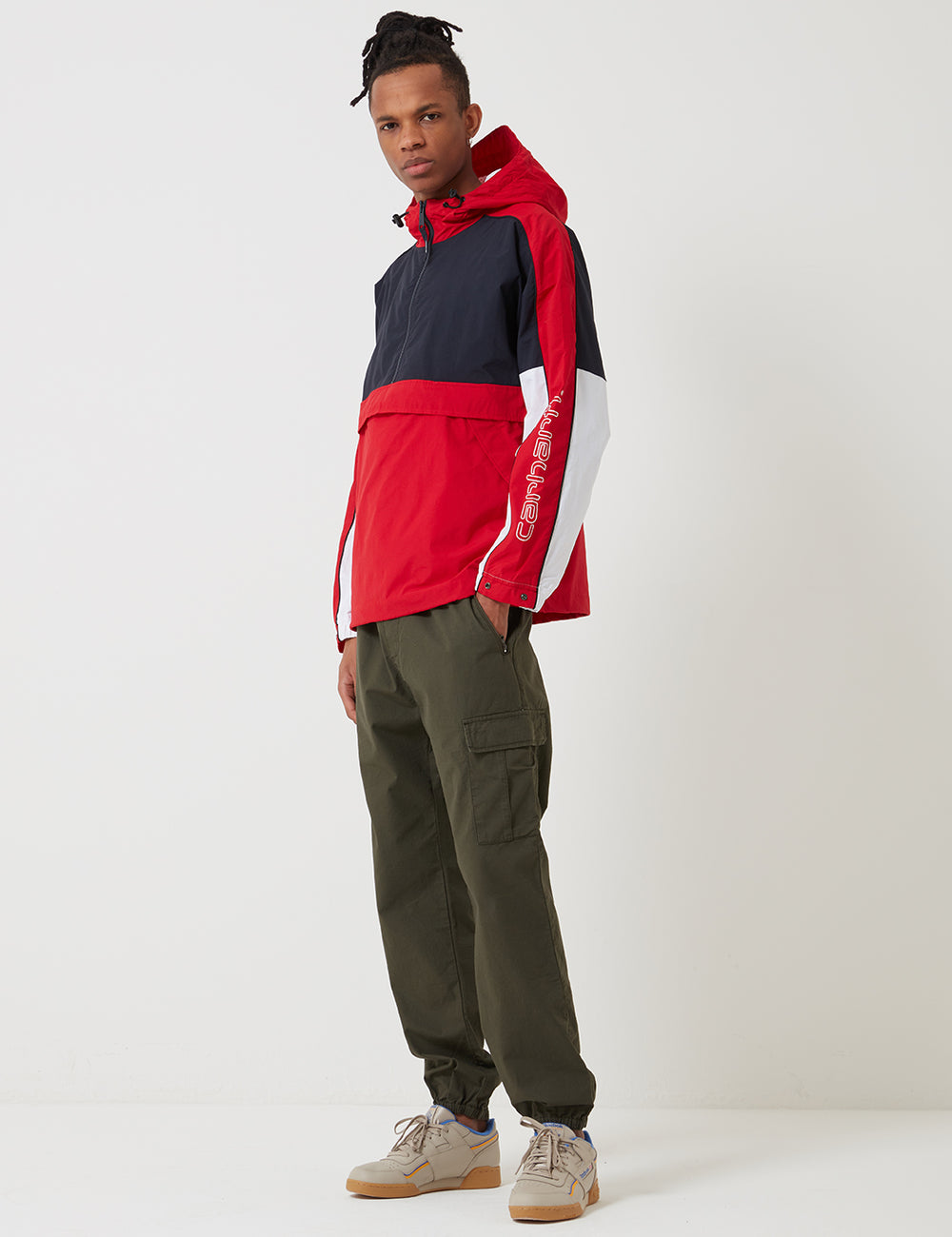 Carhartt Terrace Pullover Jacket - Dark Navy/Cardinal Red | UE