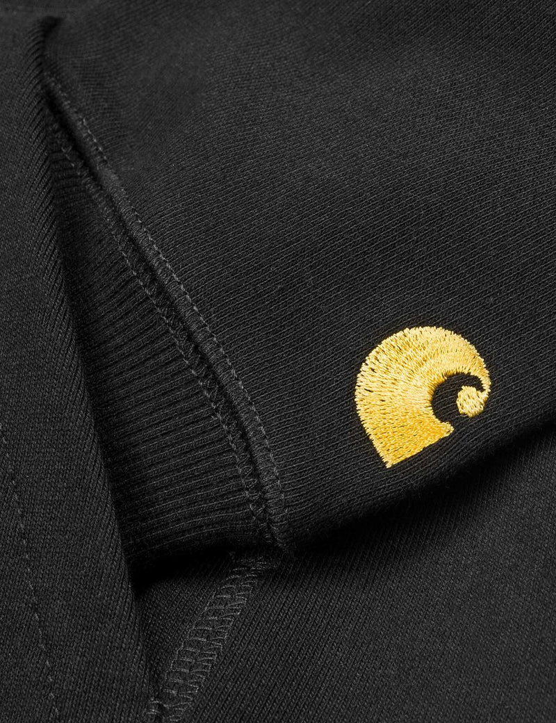 Carhartt-WIP Chase Kapuzen-Sweatshirt - Schwarz/Gold