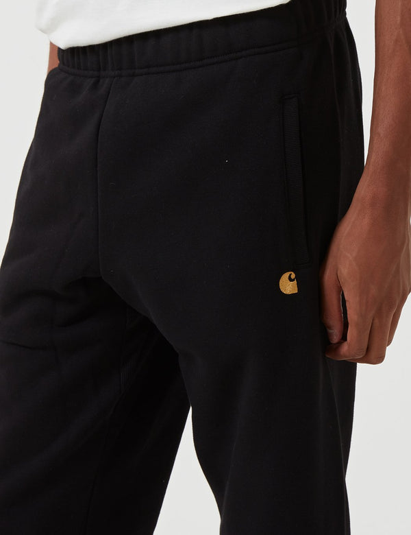 Carhartt WIP Chase Sweat Pant - Black/Gold