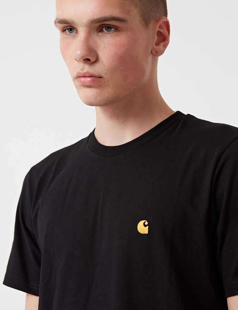 T-Shirt Carhartt-WIP Chase - Noir/Or