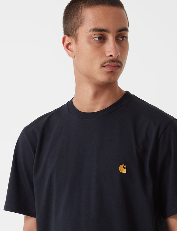 Carhartt-WIP Chase T-Shirt - Schwarz/Gold