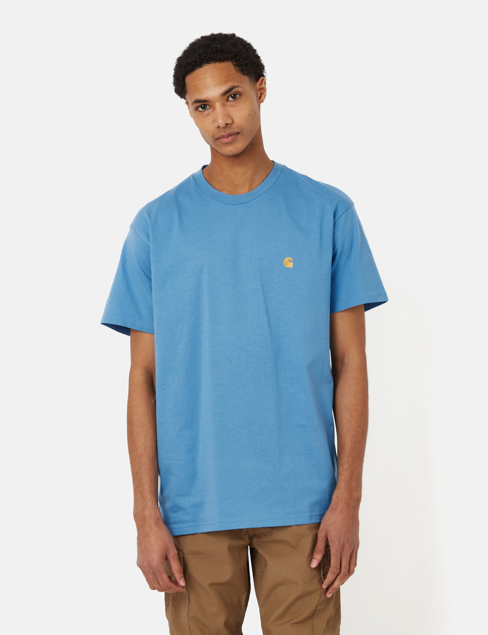 CARHARTT WIP - T-Shirt Homme CHASE Bleu Marine ou Blanc