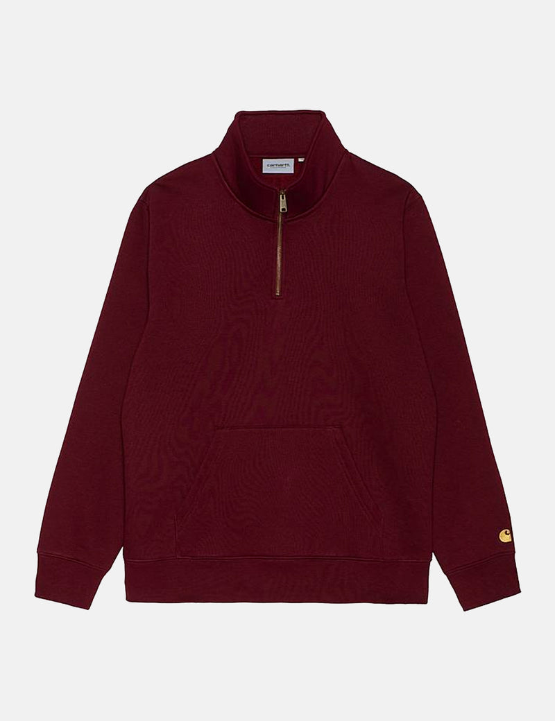 Carhartt-WIP Chase Neck Zip Sweatshirt - Jam/Gold