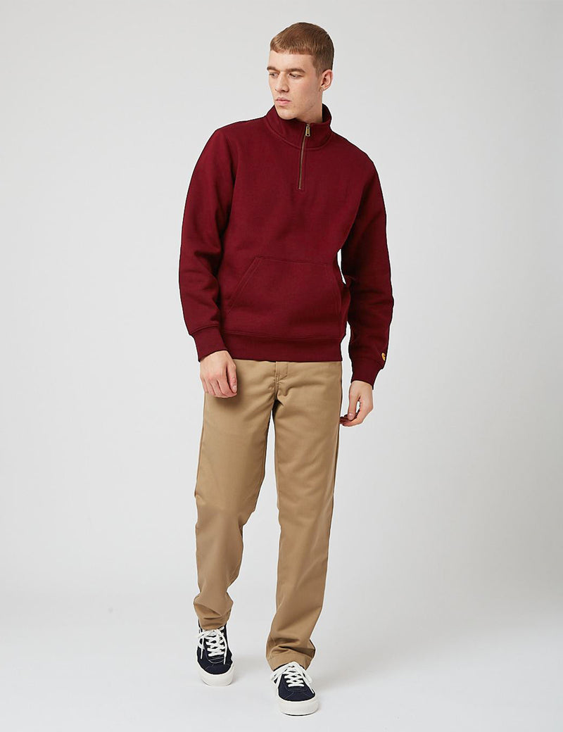 Carhartt-WIP Chase Neck Zip Sweatshirt - Jam/Gold