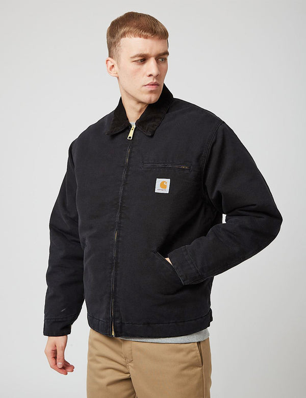 Carhartt WIP OG Detroit Jacket (Winter) - Black Rinsed