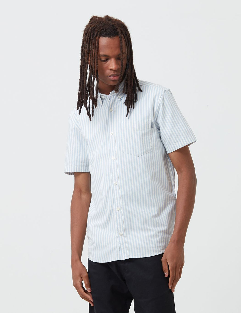 Carhartt-WIP Simon Shirt Short Sleeve - Bleach Blue I URBAN EXCESS.