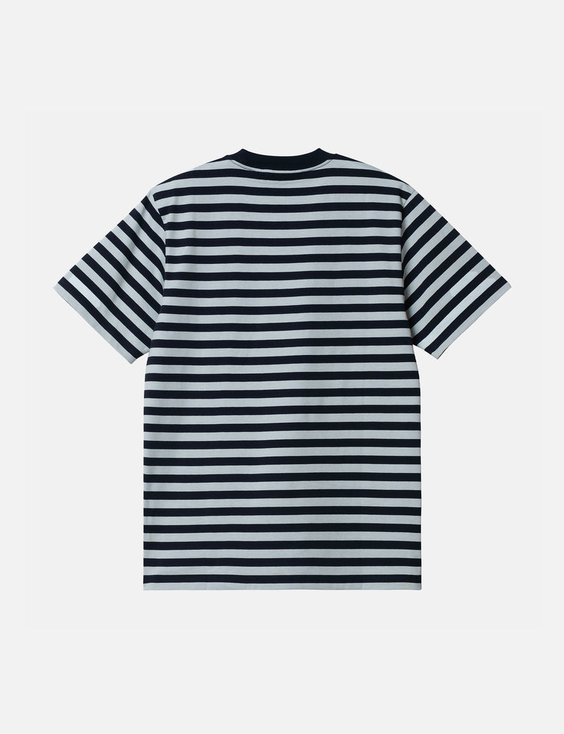 Carhartt-WIP Scotty Stripe Pocket T-Shirt (Regular) - Atom Blue/Icarus Blue