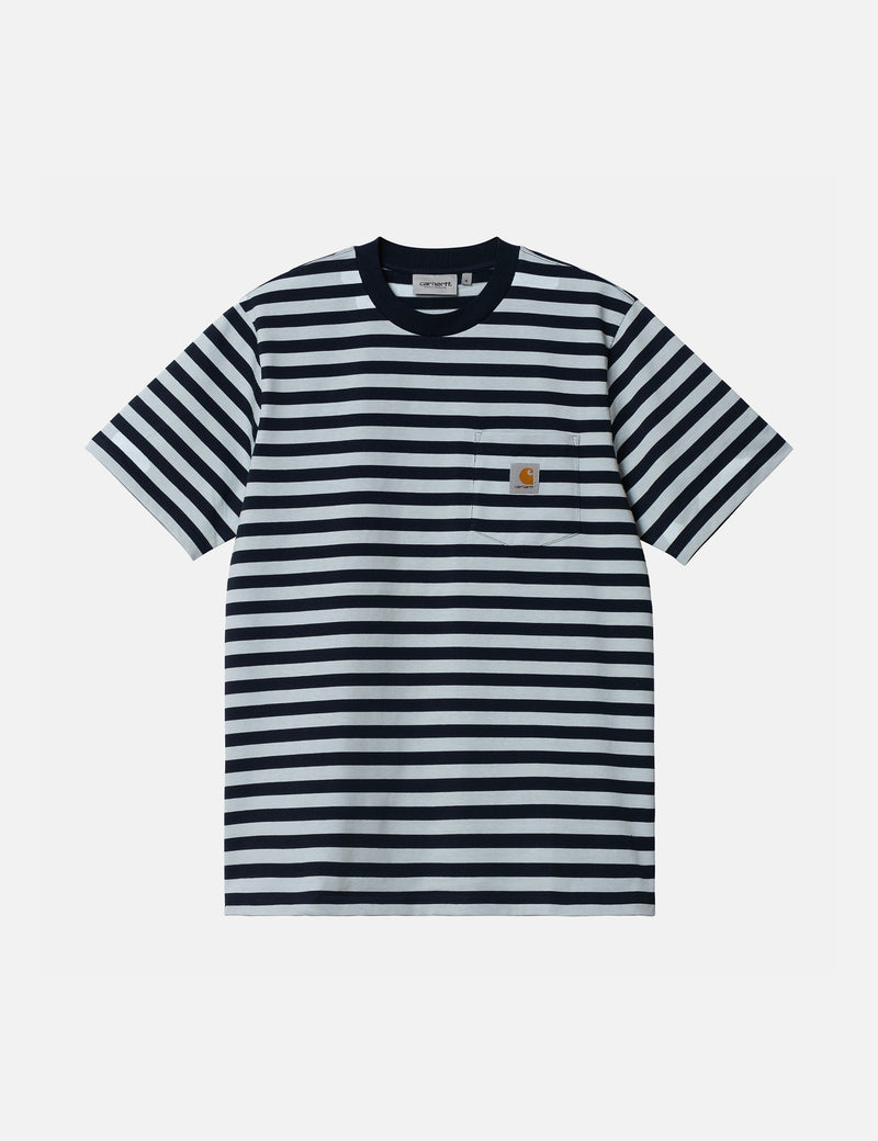 Carhartt-WIP Scotty Stripe Pocket T-Shirt (Regular) - Atom Blue/Icarus Blue