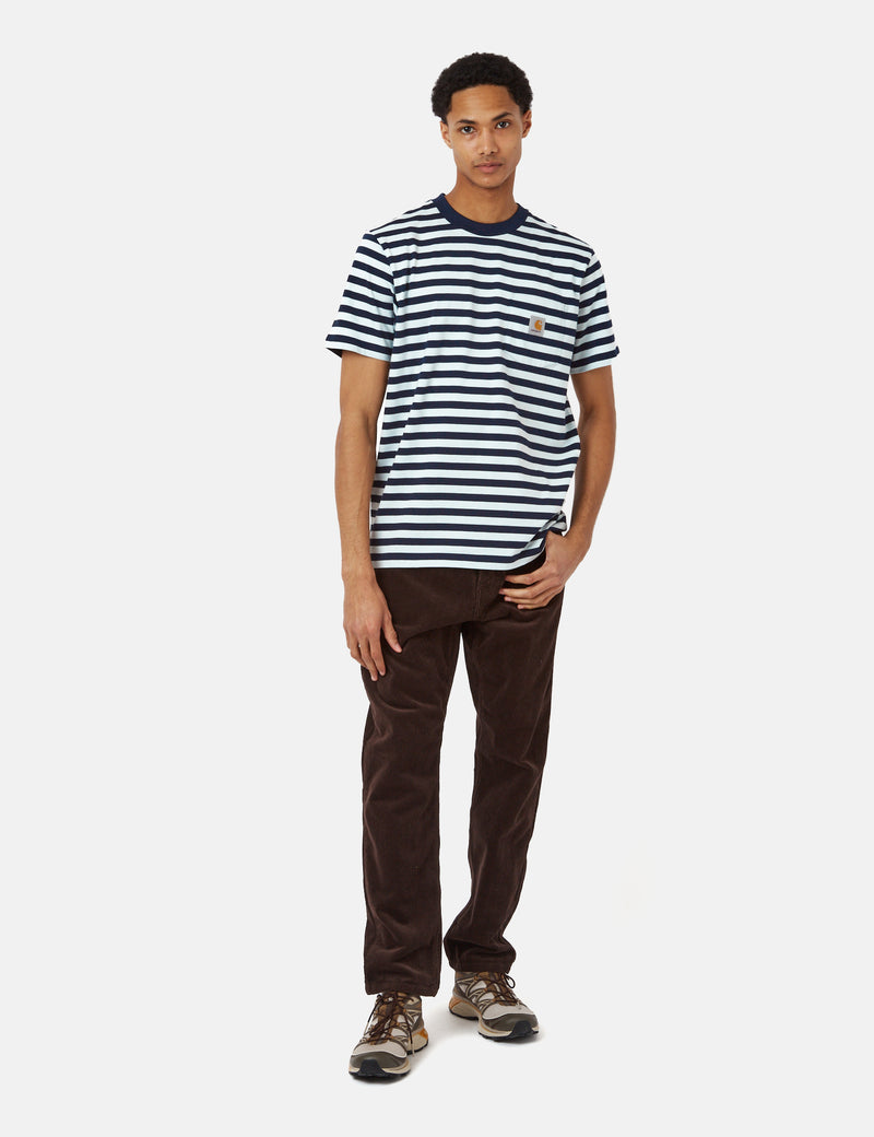 Carhartt-WIP Scotty Stripe Pocket T-Shirt (Regular) - Atom Blue/Icarus Blue