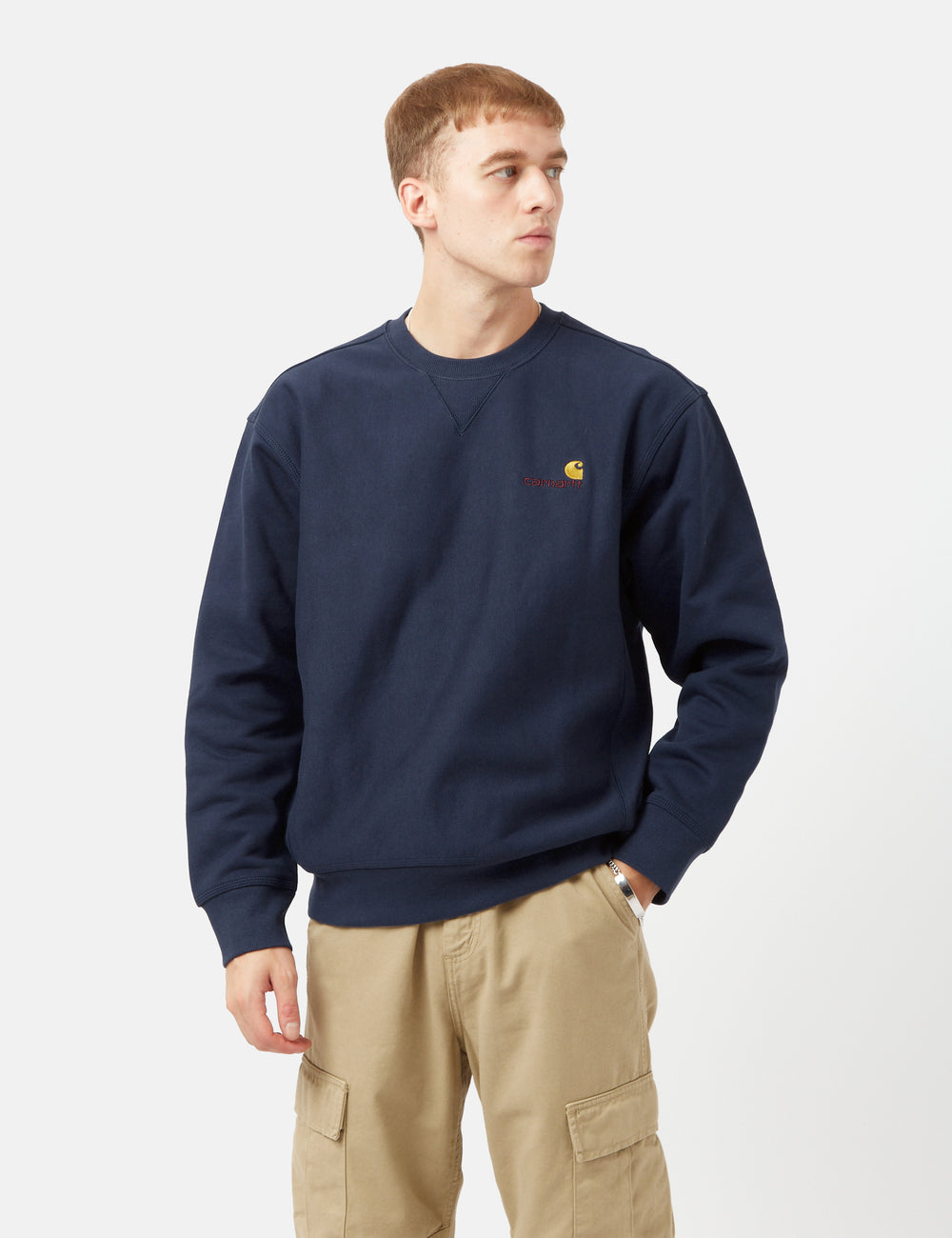 Carhartt-WIP American Script Sweatshirt - Enzian Blue I Urban