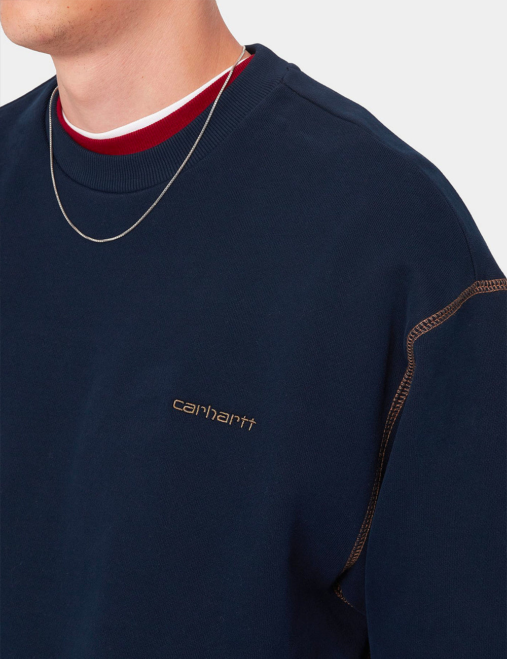 Carhartt-WIP-WIPナズカスウェットシャツ-アストロブルー/ハミルトンブラウン