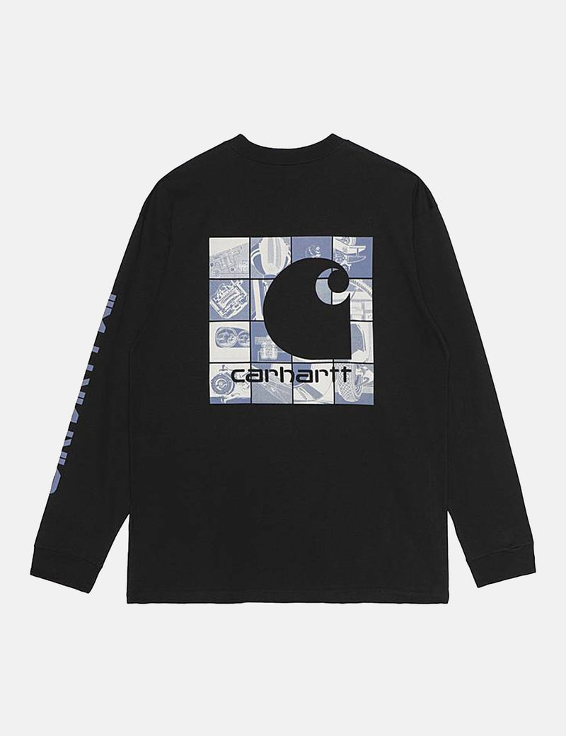 Carhartt-WIP Grid C Langarm-T-Shirt - Schwarz