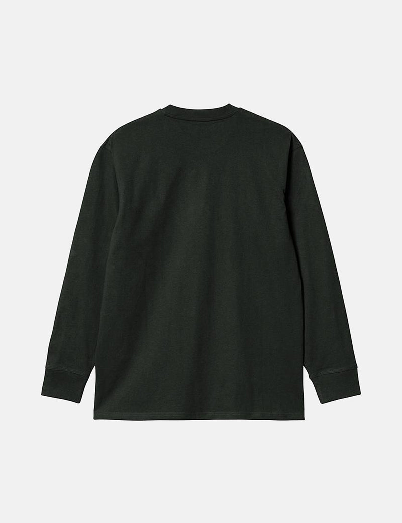 Carhartt-WIP American Script Long Sleeve T-Shirt - Dark Cedar Green