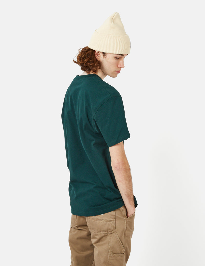 Carhartt-WIP American Script T-Shirt (Organic) - Botanic Green