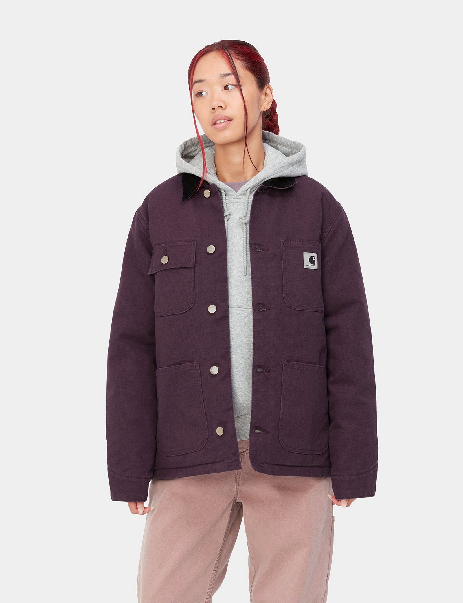 Carhartt WIP Womens Irving Coat Dark Plum Black URBAN EXCESS