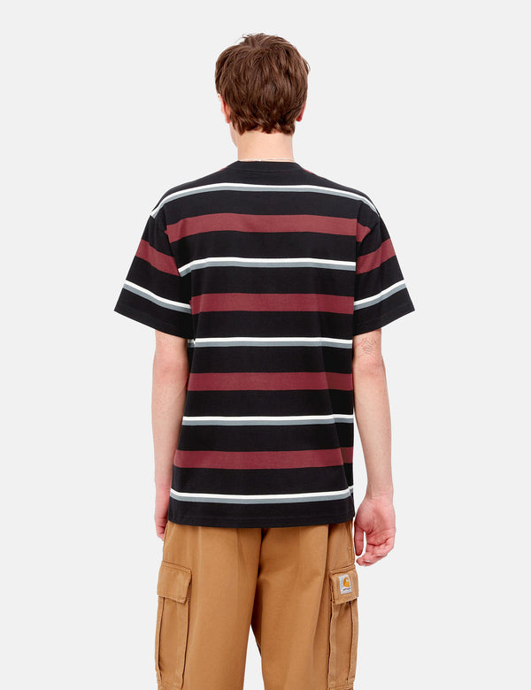 Carhartt-WIP Bowman Stripe T-Shirt - Corvina Burgund