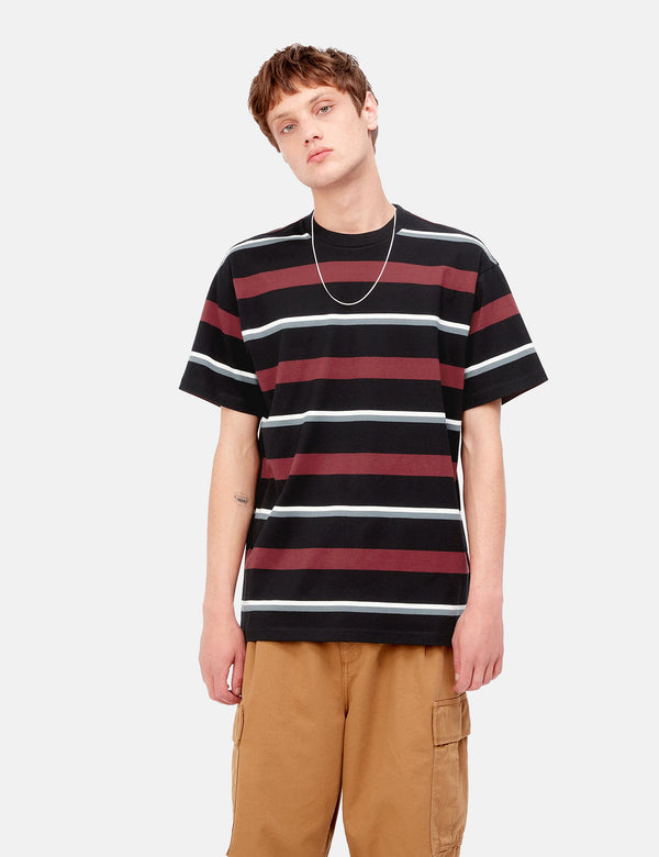 Carhartt-WIP Bowman Stripe T-Shirt - Corvina Burgundy