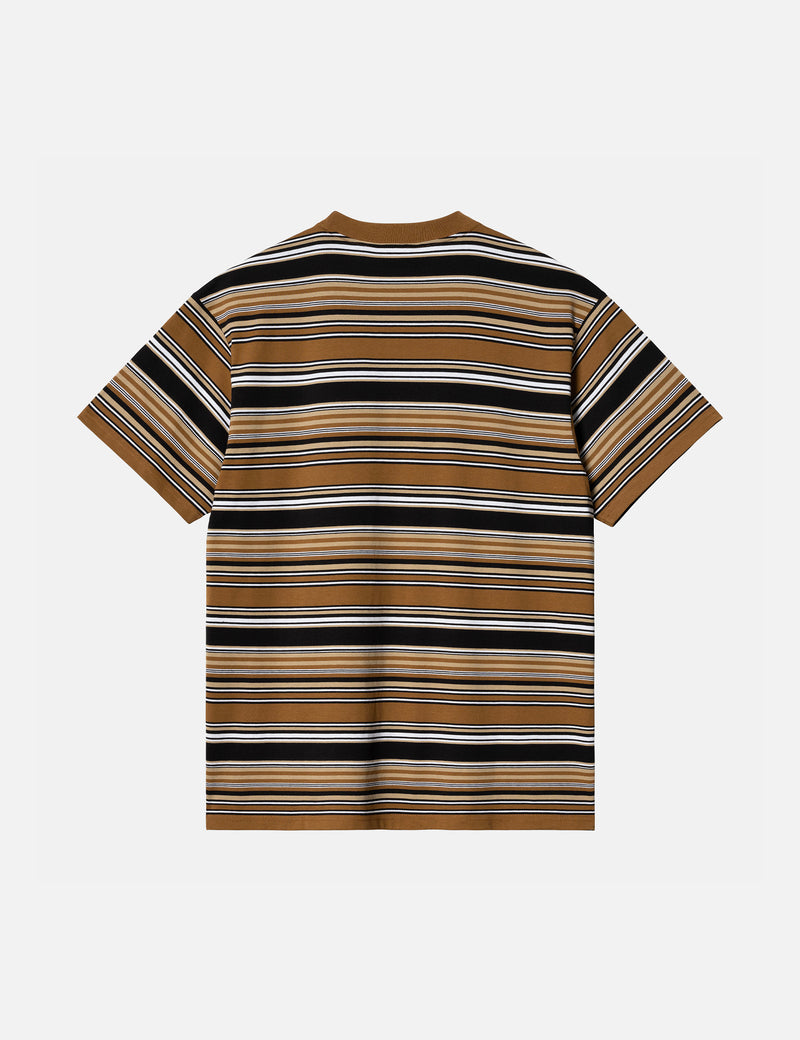 Carhartt-WIP Lafferty T-Shirt (Stripe) - Hamilton Brown