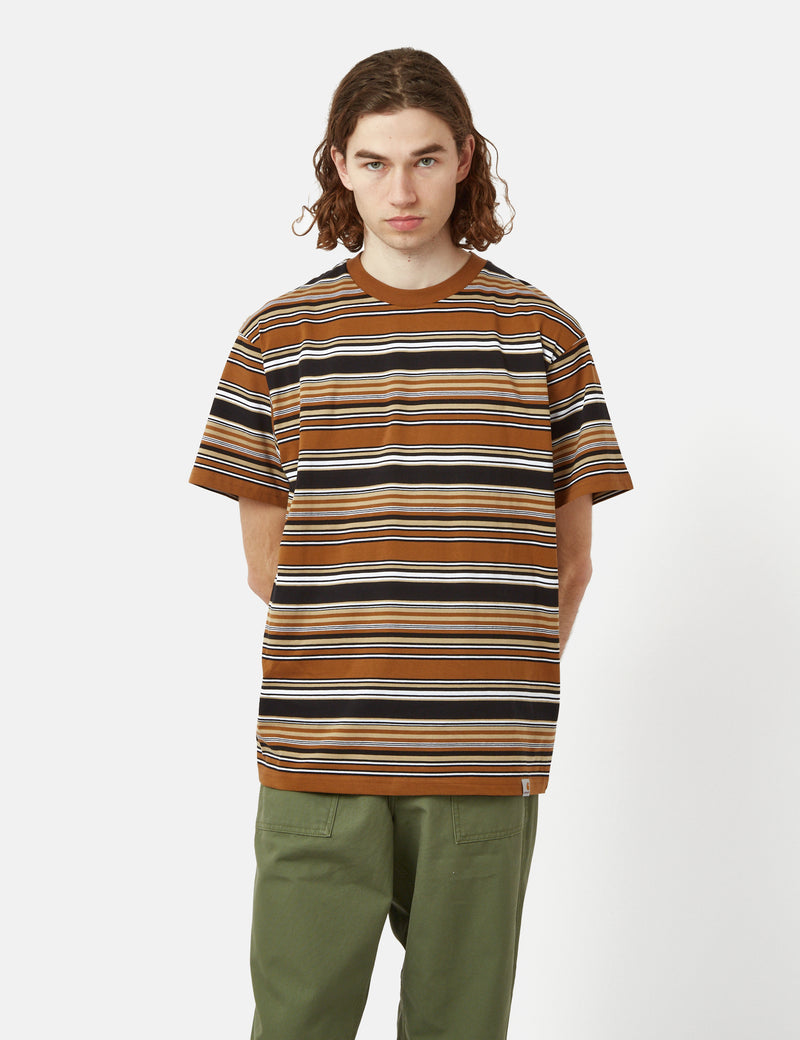 Carhartt-WIP Lafferty T-Shirt (Stripe) - Hamilton Brown I Urban Excess ...