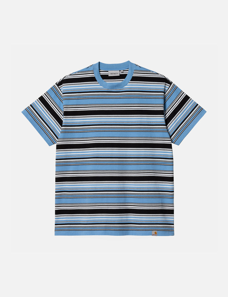 Carhartt-WIP Lafferty T-Shirt (Stripe) - Piscine Blue