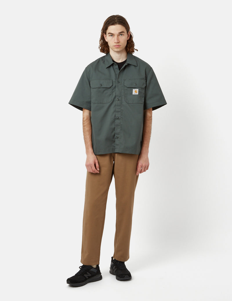 Carhartt WIP master short sleeve shirt in green