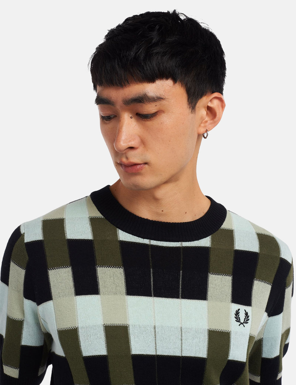 Fred Perry Jacquard Knitted T-Shirt - Black | URBAN EXCESS.