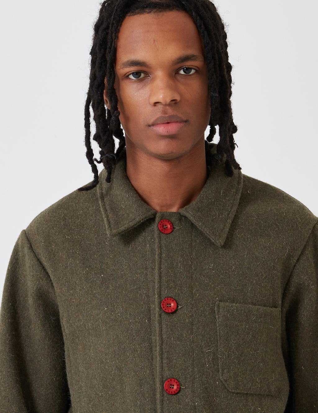 Le Laboureur Wool Work Jacket - Khaki Green | URBAN EXCESS.