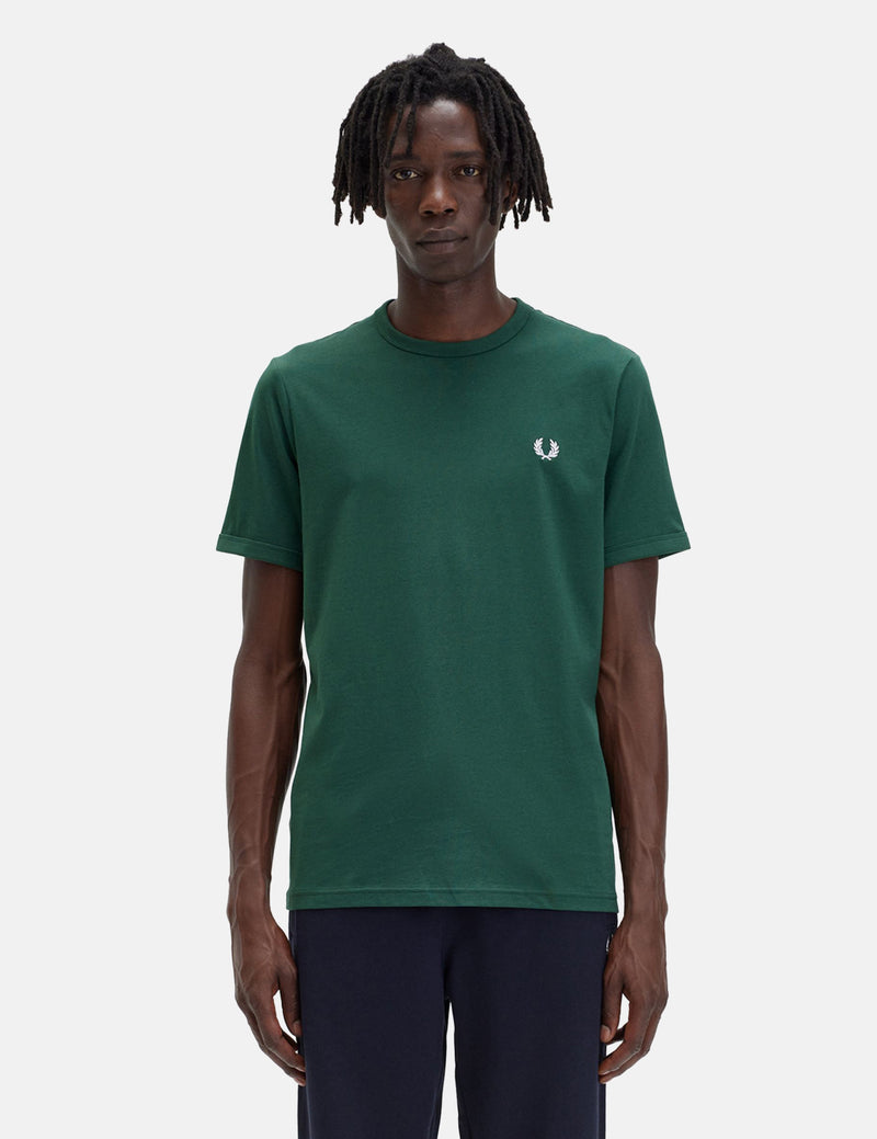 Fred Perry Ringer T-Shirt - Ivy Green