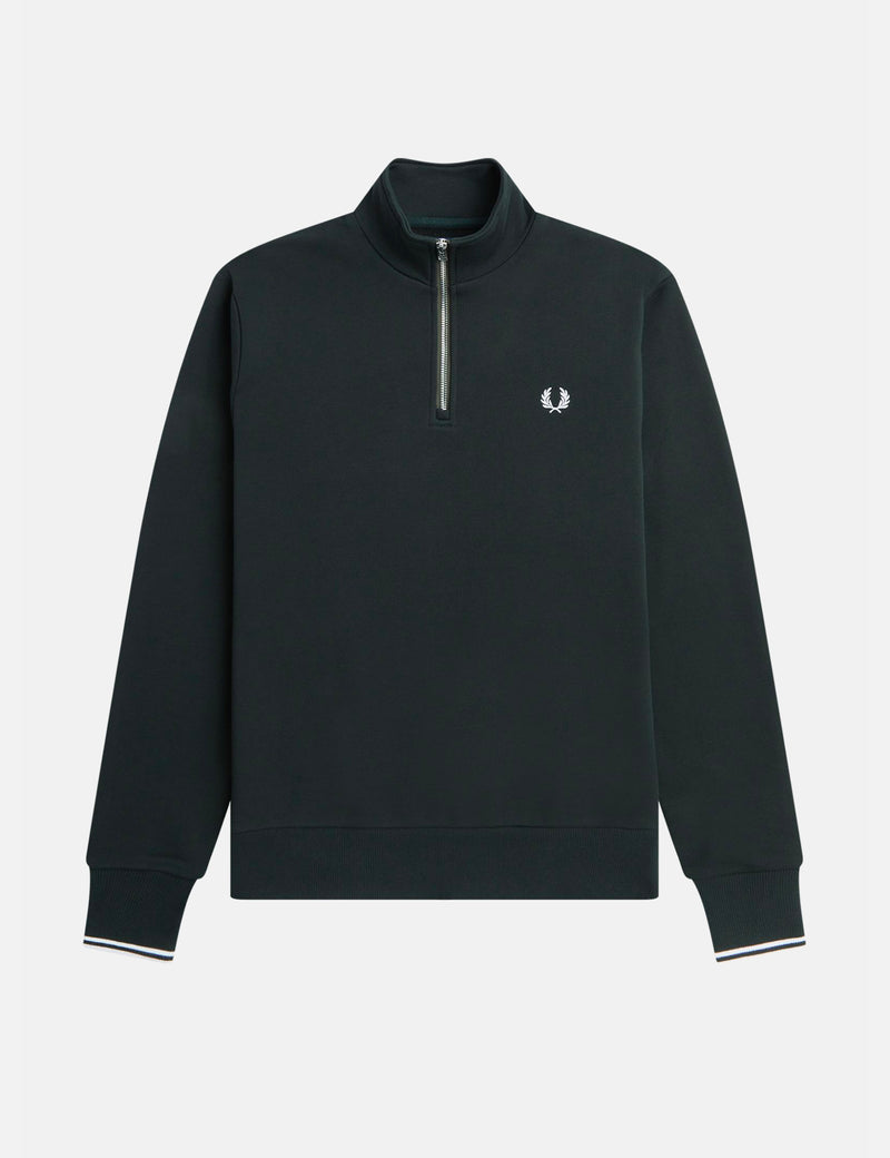 Fred perry half store zip pique sweatshirt