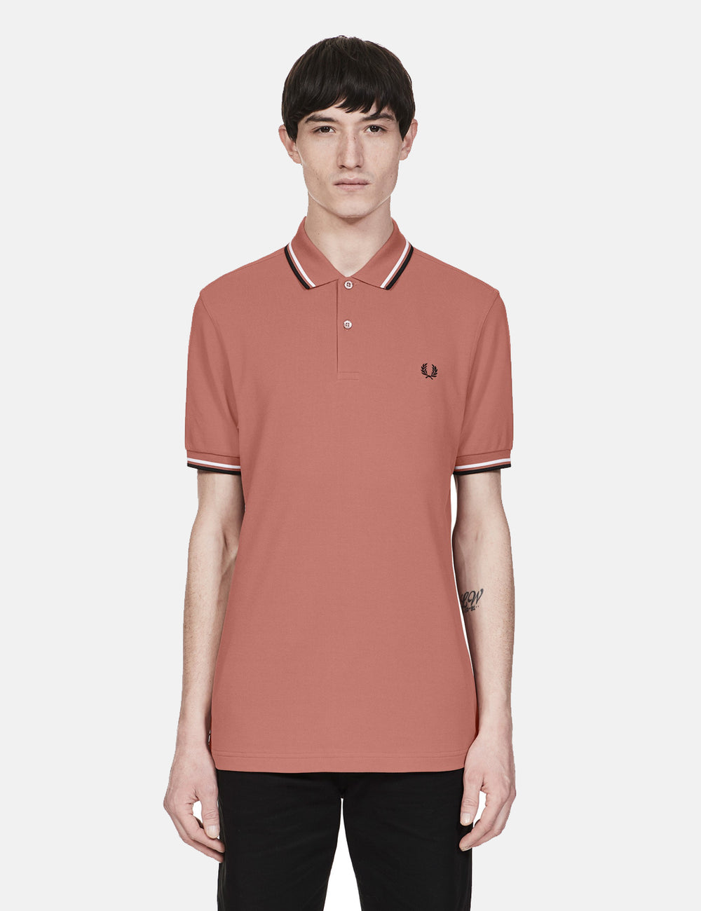 Fred Perry Twin Tipped Polo Shirt - Burlwood Pink | URBAN EXCESS.