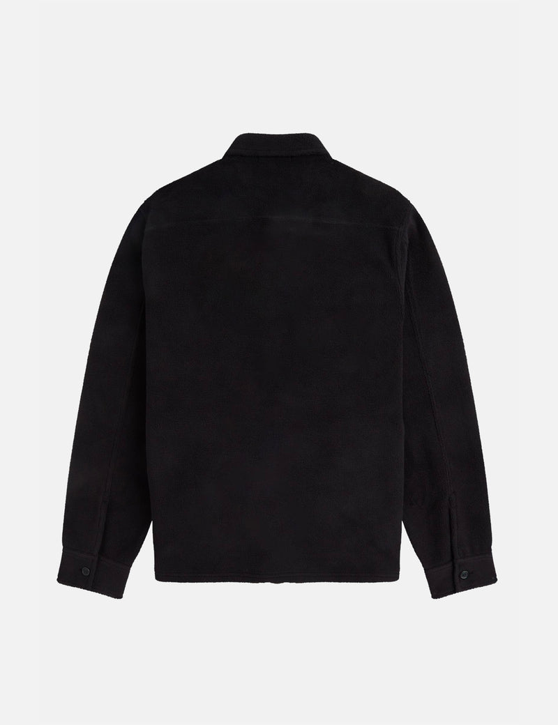 Fred Perry Reverse Fleeceback Overshirt - Black