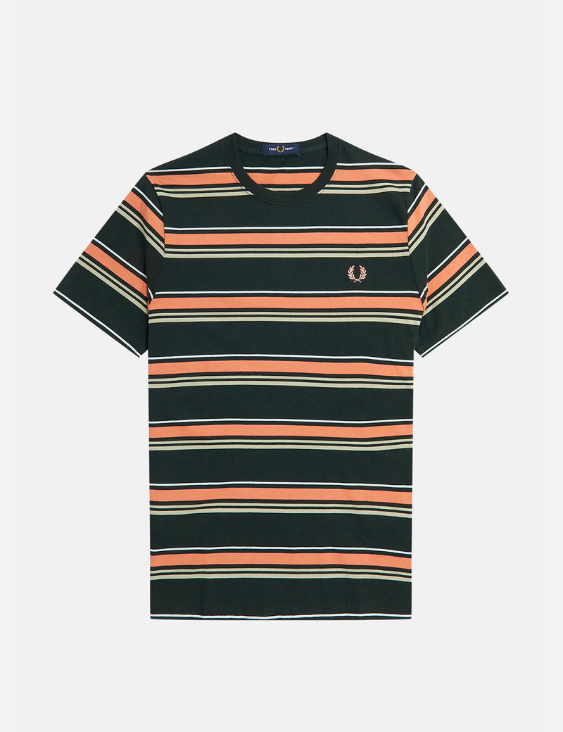 Fred Perry Stripe T-Shirt - Night Green