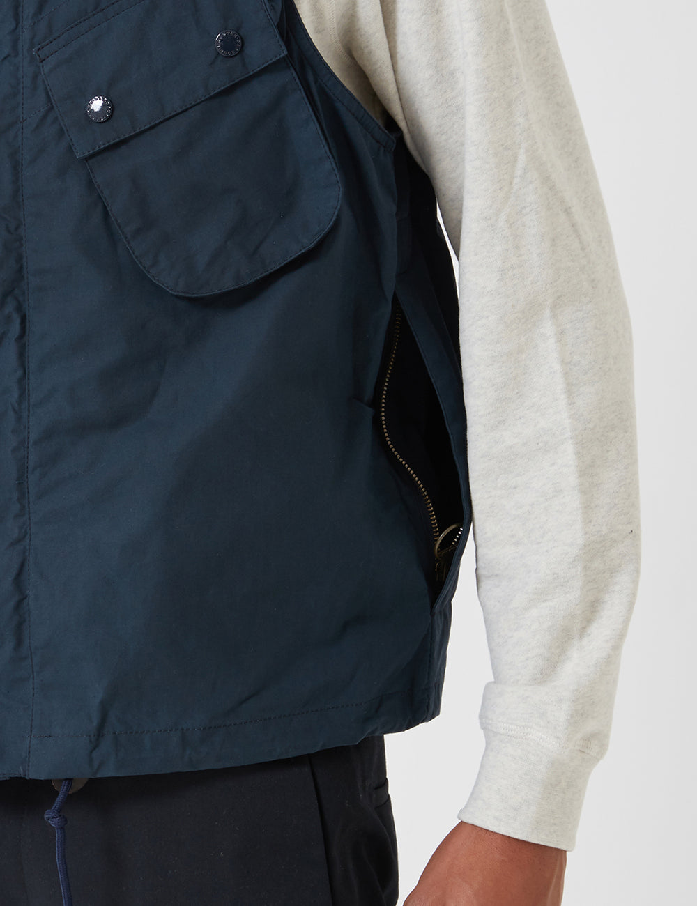 Barbour x Engineered Garments ArhurGilet-バルカンネイビーブルー