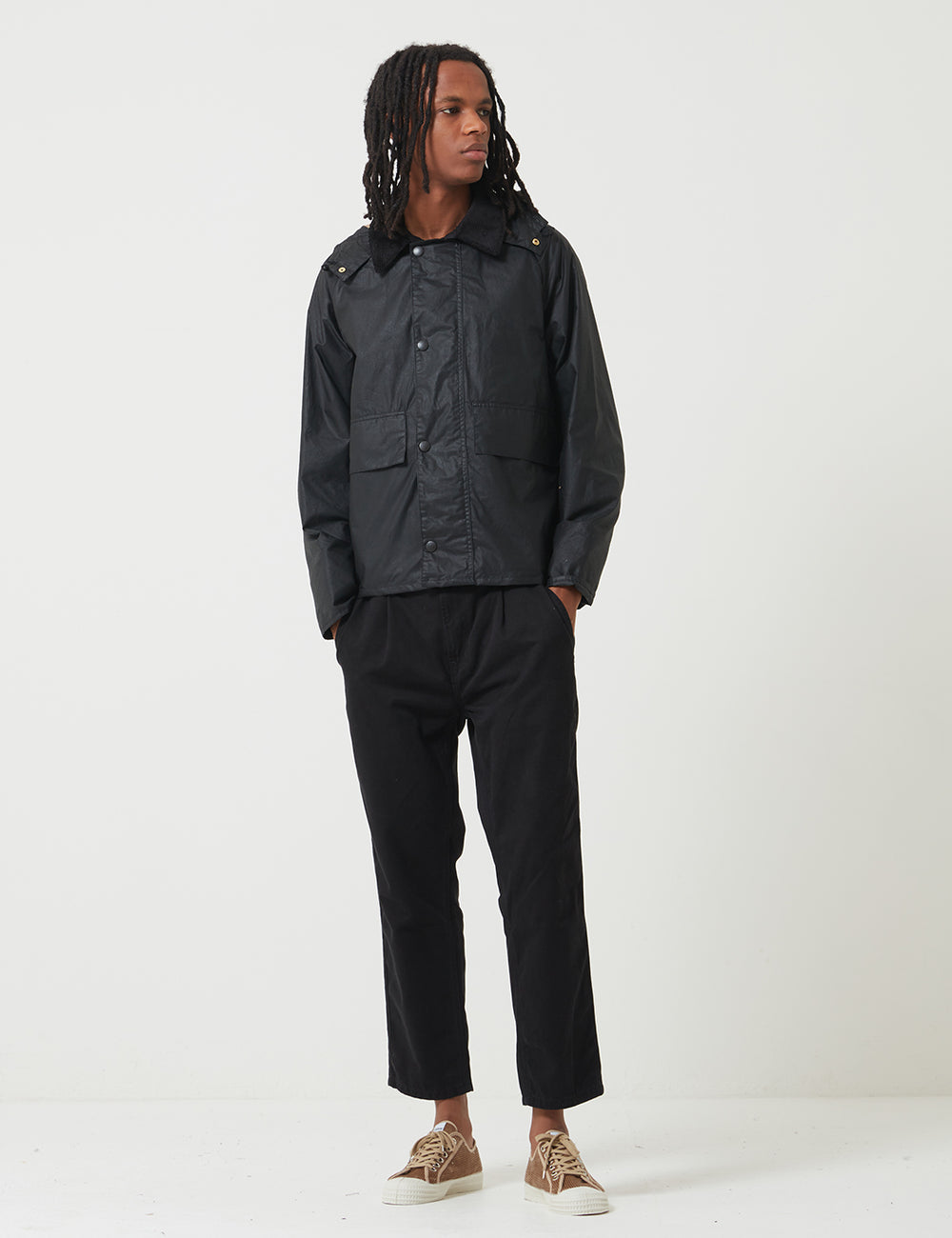 Barbour x Margaret Howell Spey Jacket (Wax) - Black | URBAN EXCESS.