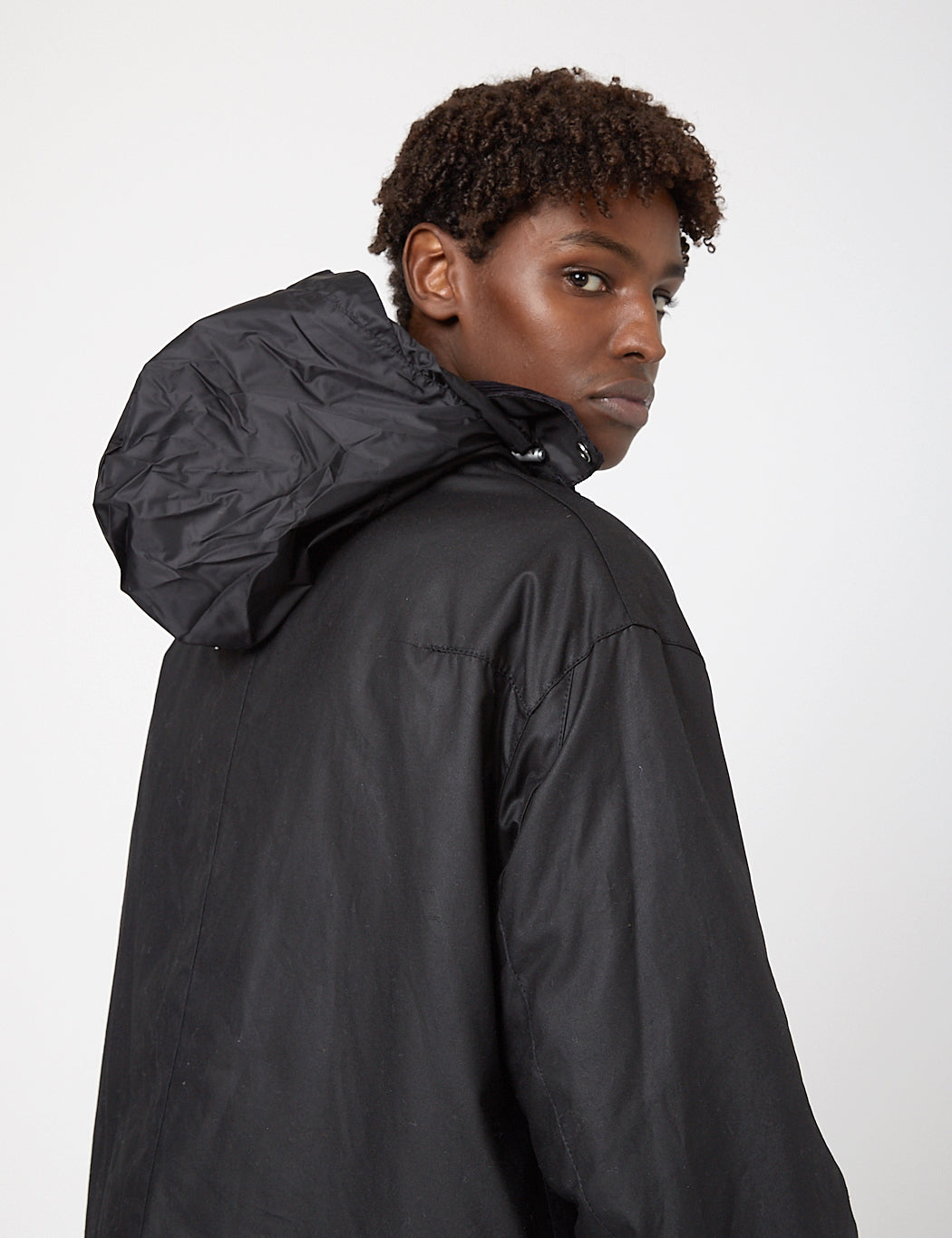 Barbour Gold Standard Supa-Border Waxed Jacket Black | URBAN EXCESS.