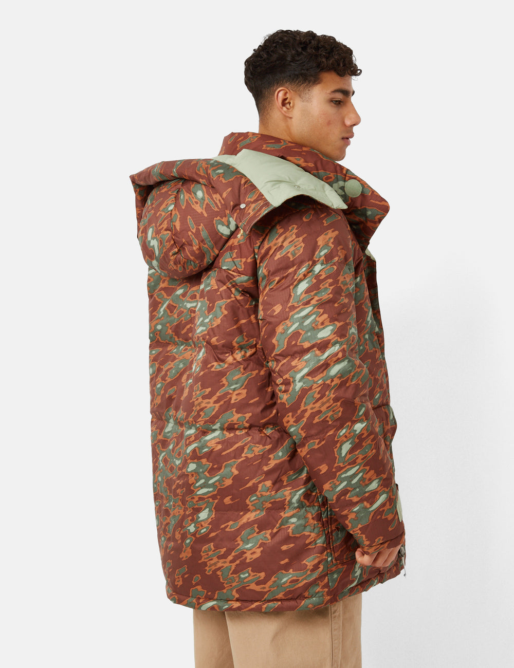 North Face 77 Brooks Range Parka Jacket (Glacier Print) - Dark Oak