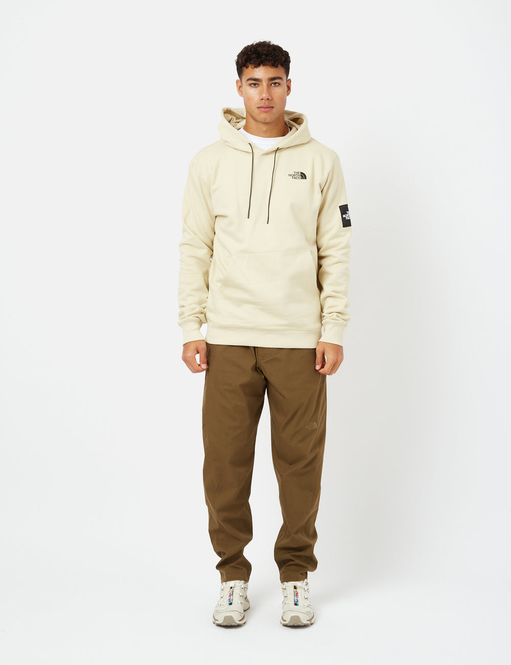 North Face Graphic Patch Hooded スウェットシャツ - Gravel Beige