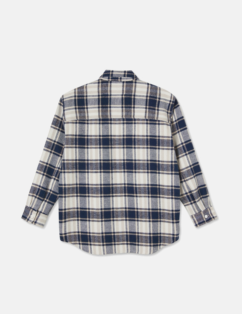 Polar Skate Co. Big Boy Flannel Shirt - Navy Blue I Urban Excess