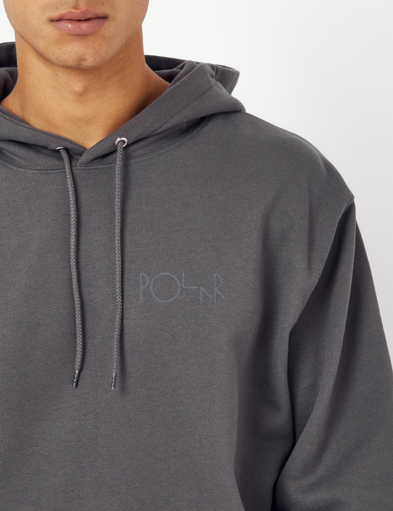 Polar Skate Co. Stroke Logo Hooded Sweatshirt - Graphite Grey